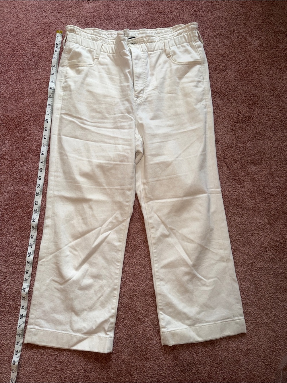 J. Crew Women's Cream Elastic Waist Chinos